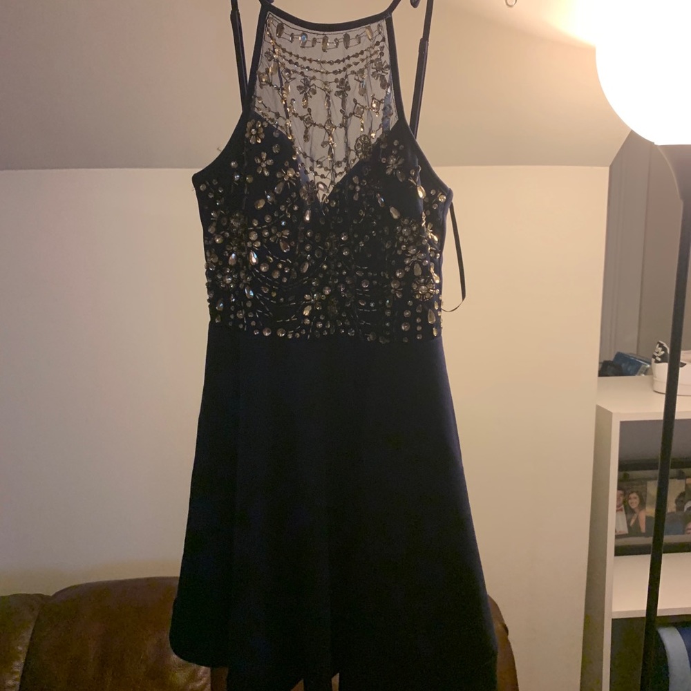 Navy Blue Homecoming Dress